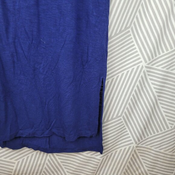 NEW Jessica Simpson Shirt Dress Size Medium Navy Blue Midi Stretch Hi Low NWT - Picture 5 of 9